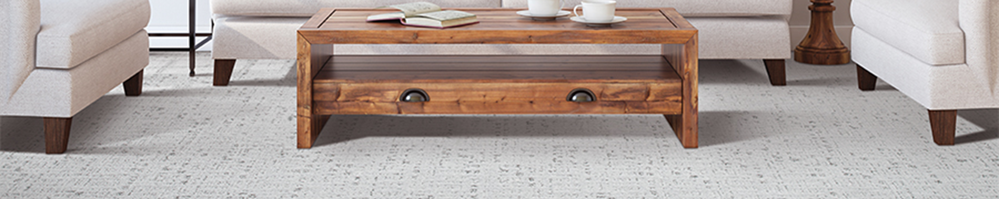coffee table and furniture on carpet floors